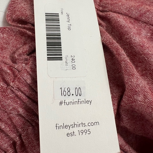 Finley Jenny Ruffle Accent Hemp Blend Pink Flutter Sleeve Shirt - Picture 4 of 8